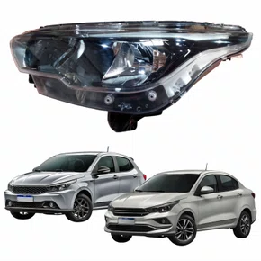 arol Fiat Argo Cronos 2024 2025 Máscara Negra DRL Com Led Lado Esquerdo Motorista