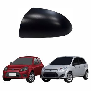 Capa de Retrovisor Ford Fiesta 2003 Até 2016 Ford Ka 2008 Até 2014 Preto Lado Esquerdo Motorista