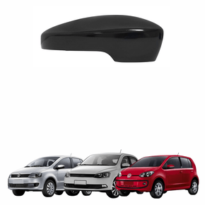 Capa de Retrovisor Vw Gol G6 2012 até 2016 Vw Fox 2011 até 2016 Vw Up 2014 até 2017 Black Piano com Seta Lado Esquerdo Motorista