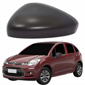 Capa Retrovisor Citroen C3 2013 Até 2021 Texturizado Lado Esquerdo Motorista