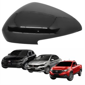 Capa Retrovisor Fiat Argo Cronos Strada 2017 Até 2023 Com Furo Lado Esquerdo Motorista