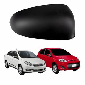 Capa Retrovisor Fiat Palio 2012 Até 2016 Gran Siena 2012 Até 2019 Preta Lado Direito Passageiro