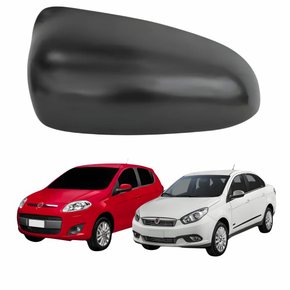 Capa Retrovisor Fiat Palio 2012 Até 2016 Gran Siena 2012 Até 2019 Texturizado Lado Esquerdo Motorista