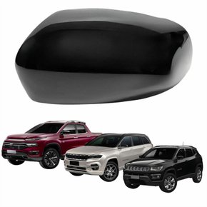 Capa Retrovisor Fiat Toro 2016 Até 2023 Jeep Compass Commander 2016 Até 2023 Texturizado Lado Esquerdo Motorista