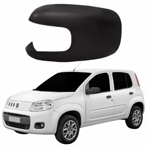Capa Retrovisor Fiat Uno Vivace 2011 2012 2013 2014 Liso Com Furo Lado Esquerdo Motorista