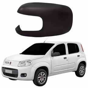 Capa Retrovisor Fiat Uno Vivace 2011 2012 2013 2014 Texturizado Com Furo Lado Esquerdo Motorista