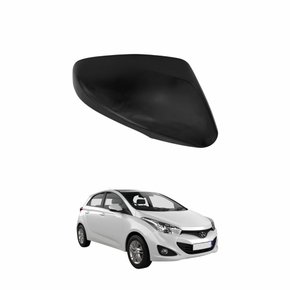 Capa de Retrovisor Hyundai Hb20 2012 até 2019 com Seta Preta Lado Direito Passageiro