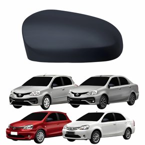 Capa Retrovisor Toyota Etios Hatch Sedan 2012 Até 2019 Texturizado Lado Esquerdo Motorista