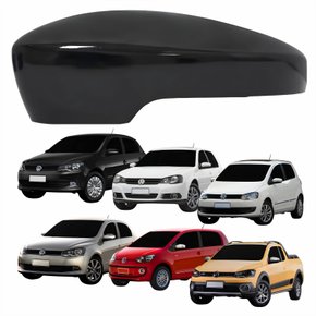 Capa Retrovisor Vw Fox Gol Golf Saveiro Up Voyage 2013 2014 Liso Com Furo Lado Esquerdo Motorista
