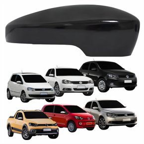 Capa Retrovisor Vw Fox Gol Golf Saveiro Up Voyage 2013 2014 Liso Com Furo Lado Direito Passageiro