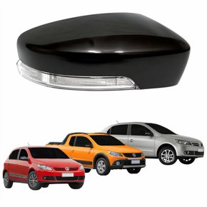 Capa Retrovisor Vw Gol Saveiro Voyage 2008 Até 2012 Com Furo Com Pisca Lado Direito Passageiro