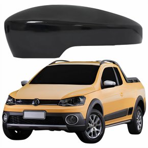 Capa Retrovisor Vw Saveiro 2013 2014 Liso Com Furo Lado Esquerdo Motorista