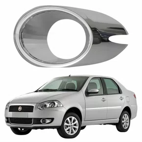 Copo Grade Milha Fiat Siena 2008 2009 2010 2011 2012 Cromado Lado Esquerdo Motorista