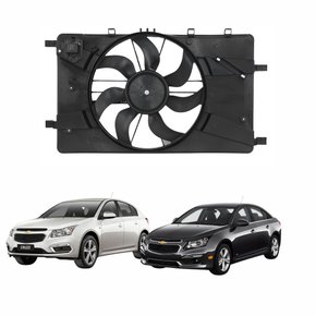Eletroventilador Ventoinha Com Defletor Chevrolet Cruze 2011 Até 2016 Com Ar Condicionado Com Resistencia