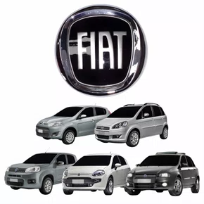 Emblema Grade Fiat Idea Palio 2012 Até 2016 Punto Stilo Uno 2011 Até 2016 Preto