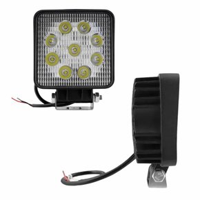 Farol Milha Auxiliar  Universal 8000k 10v/30v 2400lm 9 Led Quadrado