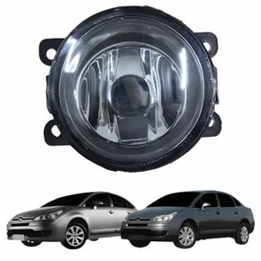 Farol Auxiliar De Milha Citroen C4 Lente Vidro Com Aro Preto