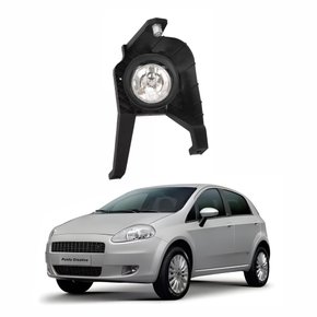 Farol Auxiliar de Milha Fiat Punto 2007 Até 2012 Com Suporte Lado Esquerdo Motorista