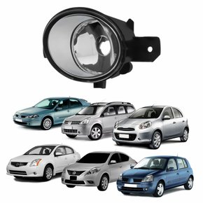 Farol Auxiliar De Milha Renault Laguna Clio 2001 Até 2012 Nissan Livina Sentra March Versa 2007 Até 2018 Lente De Vidro Lado Esquerdo Motorista