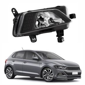 Farol Auxiliar de Milha Vw Polo 2017 Até 2022 Máscara Preta Lado Direito Passageiro