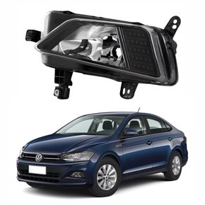 Farol Auxiliar de Milha Vw Virtus 2017 Até 2022 Máscara Preta Lado Esquerdo Motorista