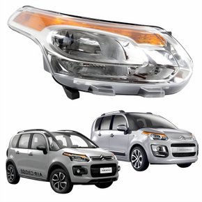 Farol Citroen C3 Picasso Aircross 2011 Até 2015 Cromado Depo Lado Direito Passageiro