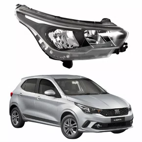 Farol Fiat Argo 2016 Até 2024 Máscara Negra Sem Led Lado Direito Passageiro