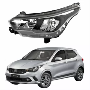Farol Fiat Argo 2016 Até 2024 Máscara Negra Sem Led Lado Esquerdo Motorista