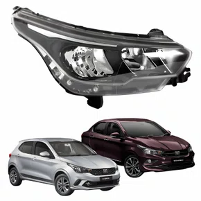 Farol Fiat Argo Cronos 2016 Até 2024 Máscara Negra Sem Led Lado Direito Passageiro