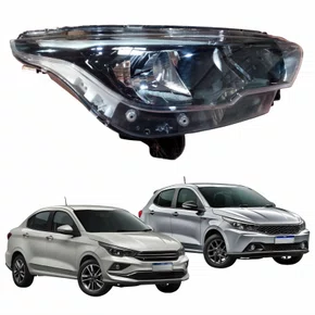 Farol Fiat Argo Cronos 2024 2025 Máscara Negra DRL Com Led Lado Direito Passageiro