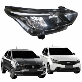 Farol Principal Fiat Argo Cronos 2024 2025 Máscara Negra Com Drl Lado Direito Passageiro