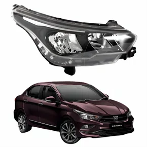 Farol Fiat Cronos 2016 Até 2024 Máscara Negra Sem Led Lado Direito Passageiro