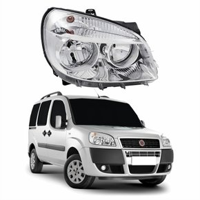 Farol Principal Fiat Doblo 2010 Até 2018 Máscara Cromada Lado Direito Passageiro