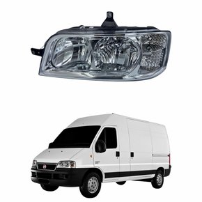 Farol Fiat Ducato 2005 Até 2015 Máscara Cromada Lado Esquerdo Motorista