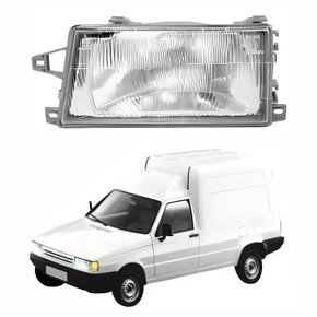 Farol Fiat Fiorino 1991 Até 2003 Lente De Vidro Lado Esquerdo Motorista