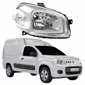 Farol Fiat Fiorino 2014 Até 2019 Máscara Cromada Lado Direito Passageiro