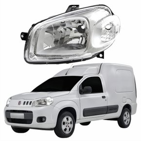 Farol Fiat Fiorino 2014 Até 2019 Máscara Cromada Lado Esquerdo Motorista