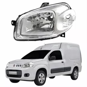 Farol Fiat Fiorino 2014 Até 2019 Original Máscara Cromada Lado Esquerdo Motorista