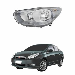 Farol Fiat Grand Siena 2012 2013 2014 2015 2016 Mascara Cromada Lado Esquerdo Motorista