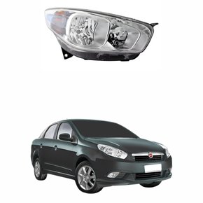 Farol Fiat Grand Siena 2012 Até 2016 Máscara Cromada Lado Direito Passageiro