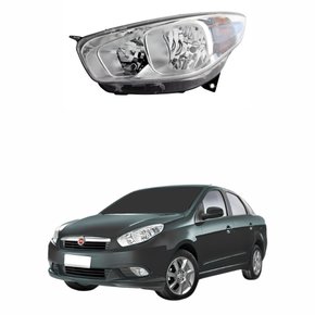 Farol Fiat Grand Siena 2012 Até 2016 Máscara Cromada Lado Esquerdo Motorista