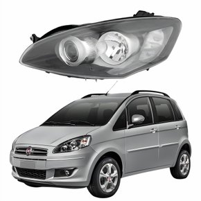 Farol Principal Fiat Idea 2011 Até 2016 Cinza Lado Esquerdo Motorista