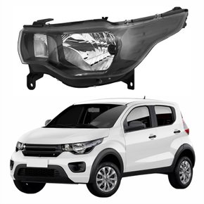 Farol Principal Fiat Mobi 2017 Até 2024 Máscara Negra Lado Esquerdo Motorista