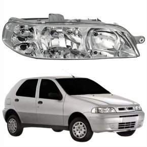 Farol Principal Fiat Palio 2001 2002 2003 2004 Carcaça Cinza Lado Direito Passageiro