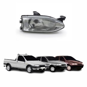 Farol Fiat Palio Siena Strada 1996 Até 2000 Lado Direito Passageiro