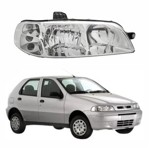 Farol Fiat Palio G2 2001 Até 2007 Foco Duplo Carcaça Preta Lado Direito Passageiro