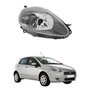 Farol Fiat Punto 2008 2009 2010 2011 2012 Mascara Cinza Lado Direito Passageiro