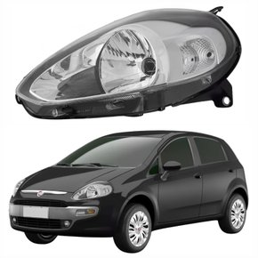 Farol Fiat Punto 2013 Até 2016 Máscara Cromada Lado Esquerdo Motorista