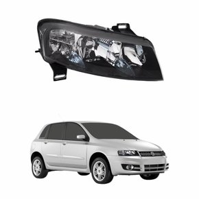 Farol Fiat Stilo 2003 Até 2011 Elétrico Fumê Com Auxiliar Plug Quadrado Lado Direito Passageiro