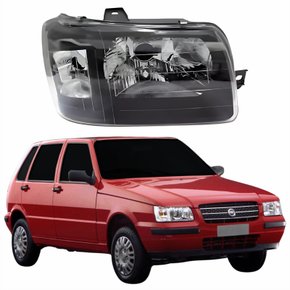 Farol Fiat Uno 2004 Até 2013 Máscara Negra Lado Direito Passageiro